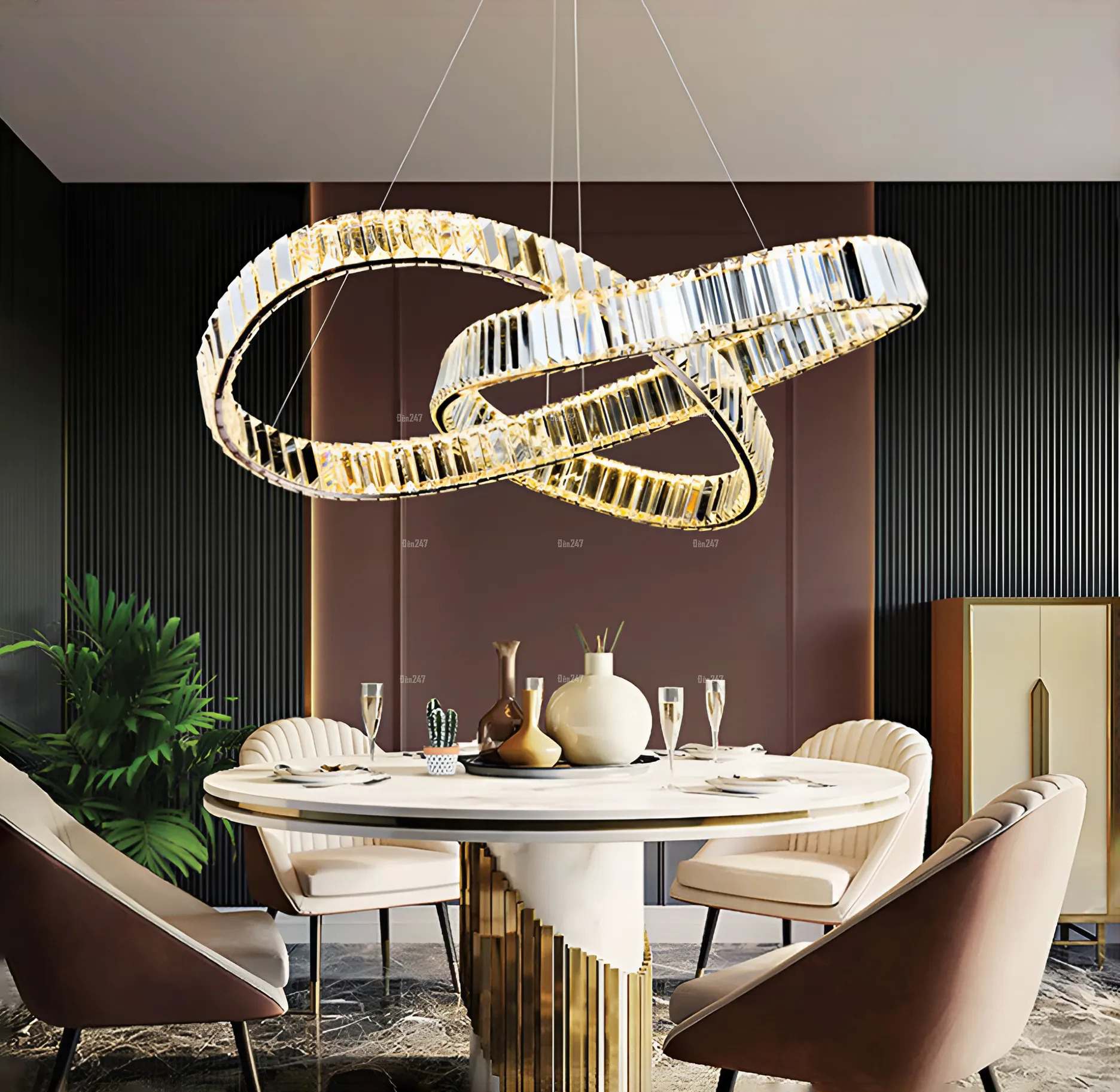 Đèn thả pha lê xoắn vô cực TL-601/800