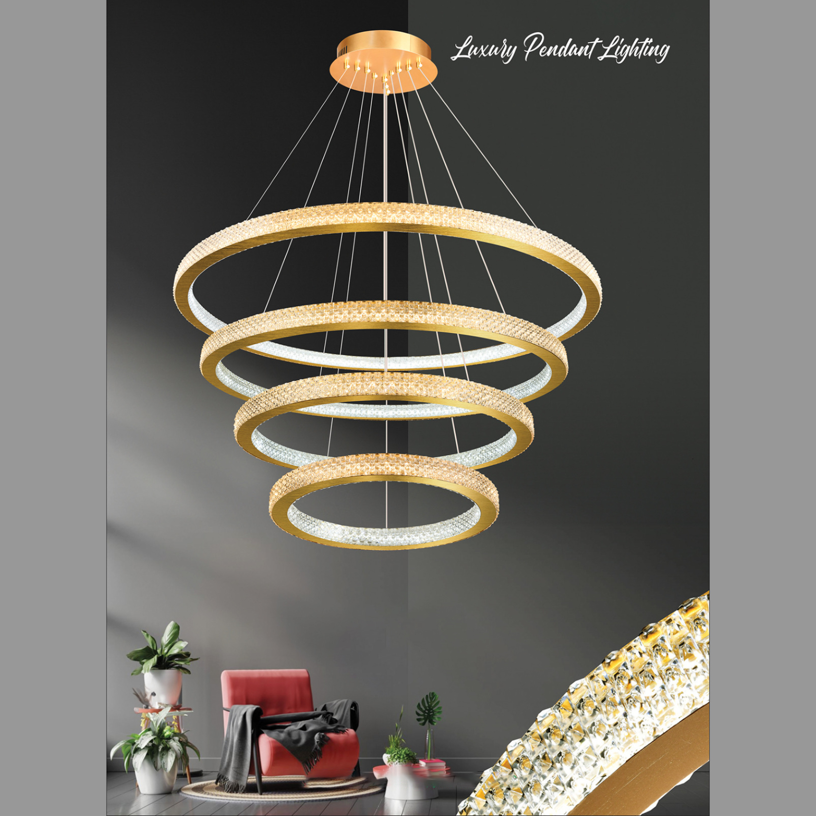 Đèn thả vòng tròn phòng khách TL-8465/4