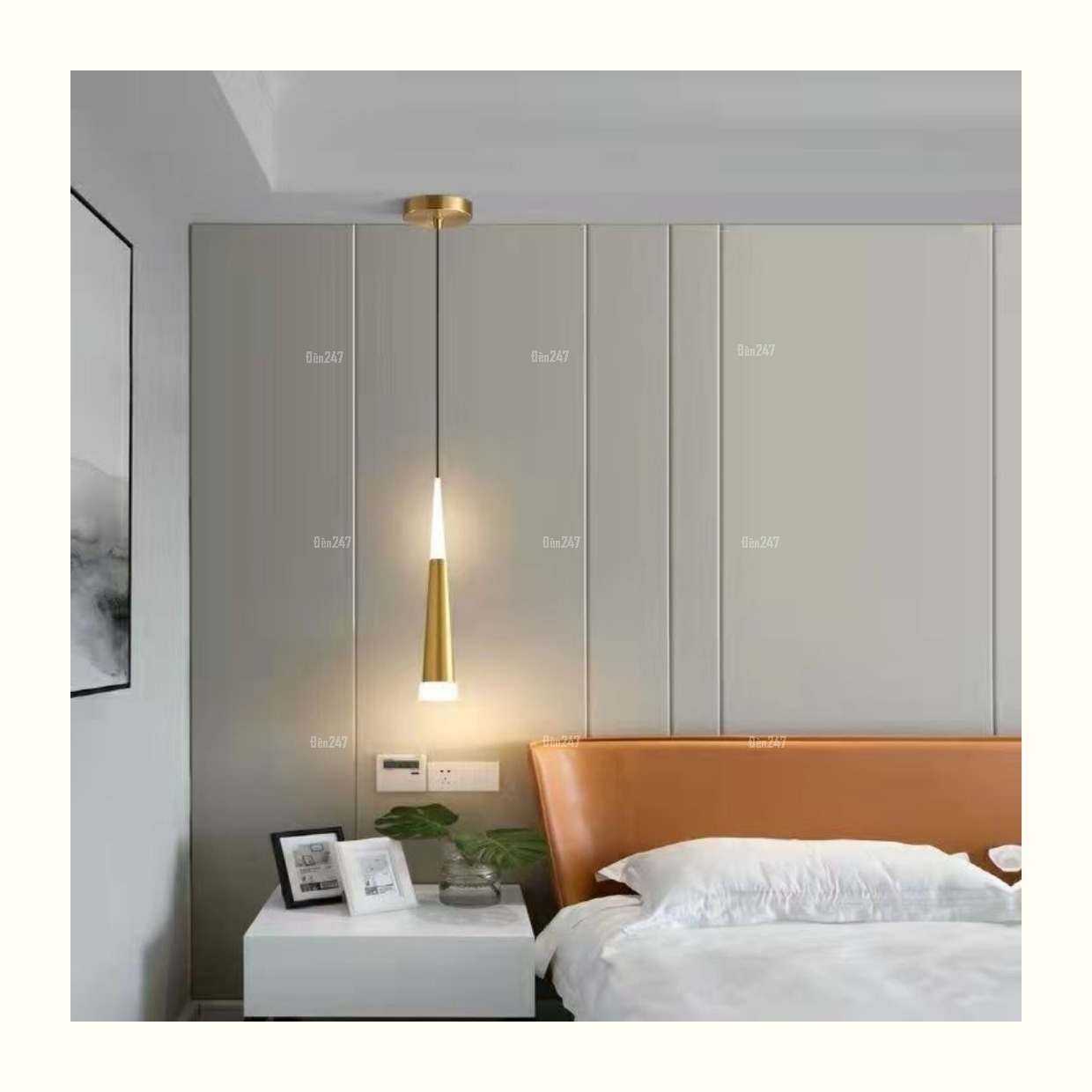 Đèn thả hình tháp nhọn đầu màu vàng TL-897/1GD