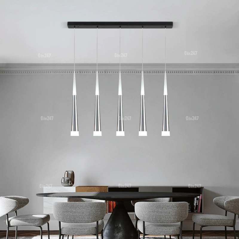 Đèn thả hình tháp nhọn đầu màu trắng bạc TL-897/1SIL