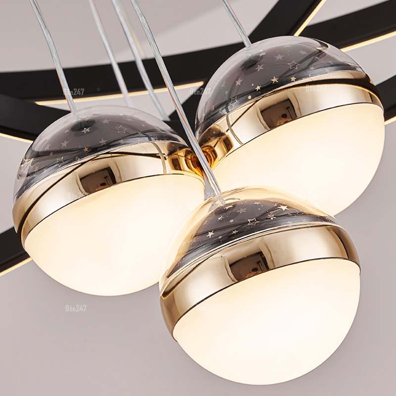 Đèn thả bàn màu đen cho phòng khách TL-9004/BK