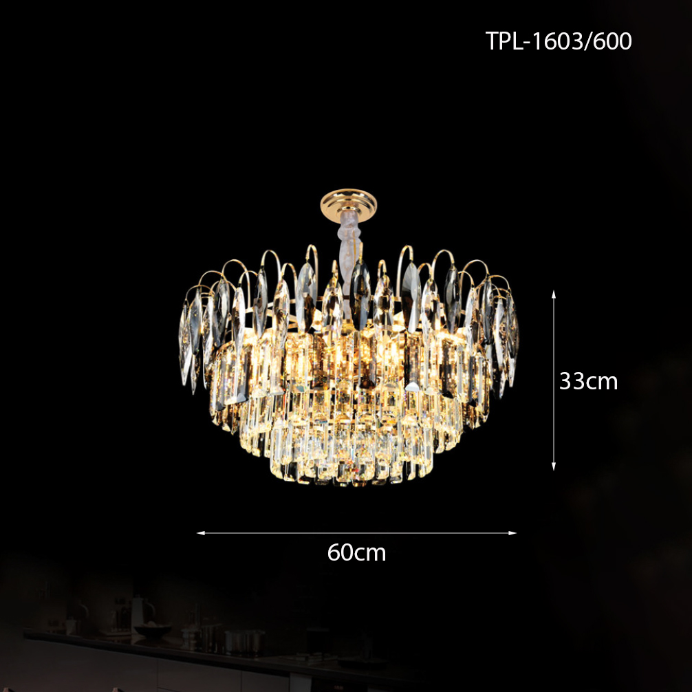 Đèn chùm pha lê khói TPL-1603/600