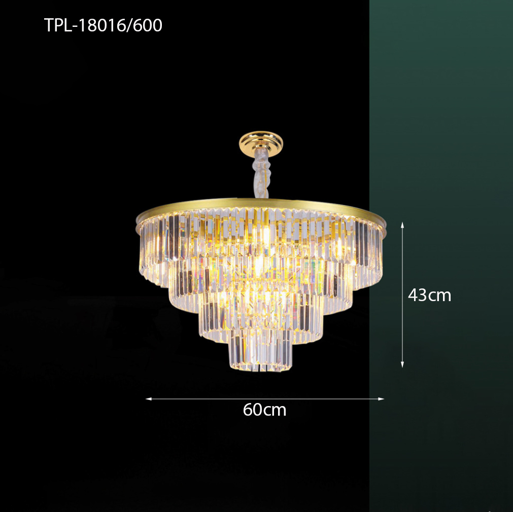 Đèn thả pha lê vàng TPL-18016/600