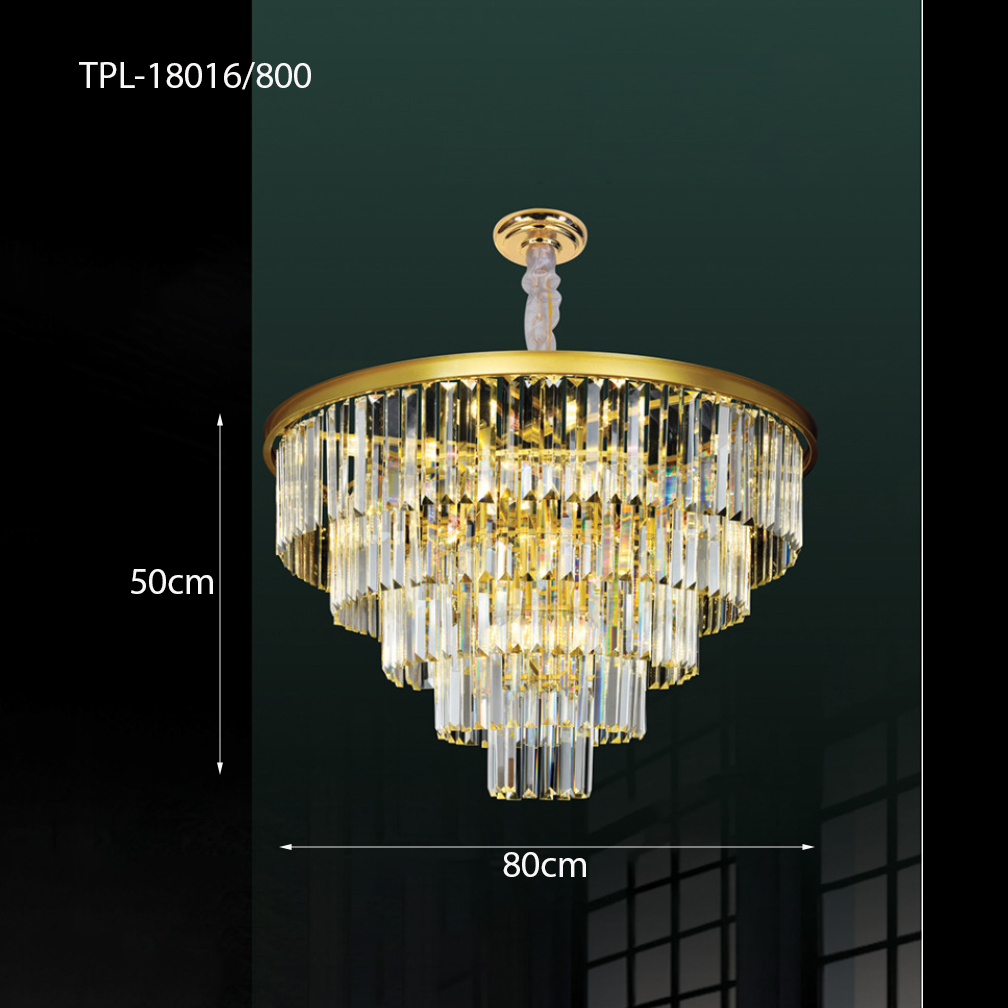 Đèn thả pha lê vàng TPL-18016/800