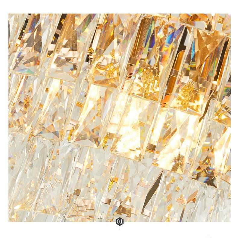 Đèn chùm pha lê thân vàng TPL-18077GD
