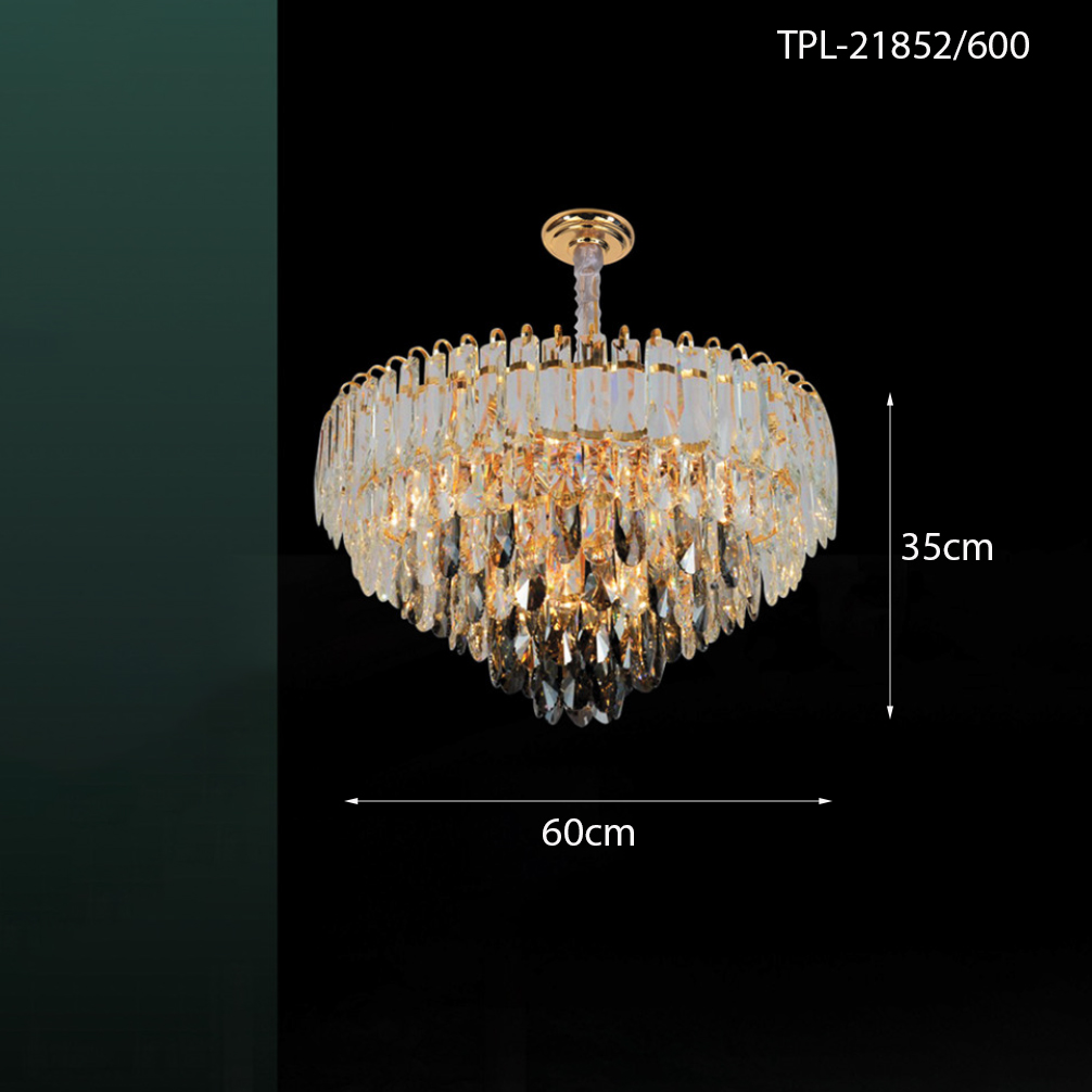 Đèn treo pha lê khói TPL-21852/600