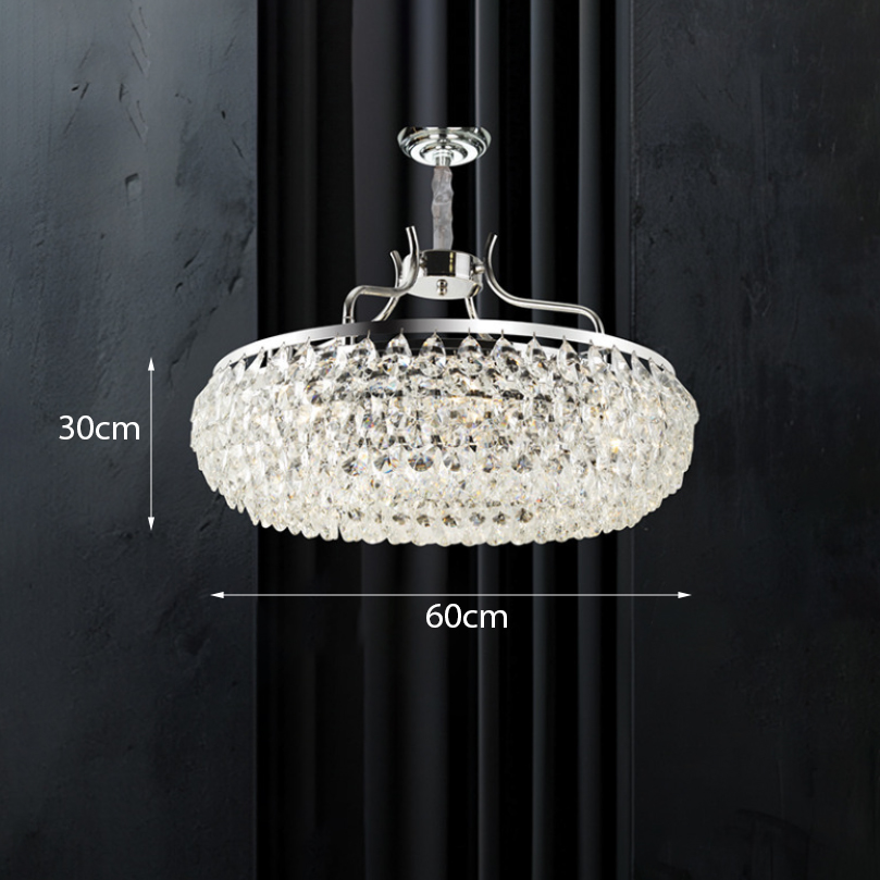 Đèn pha lê tròn thân màu chrome TPL-21857/600