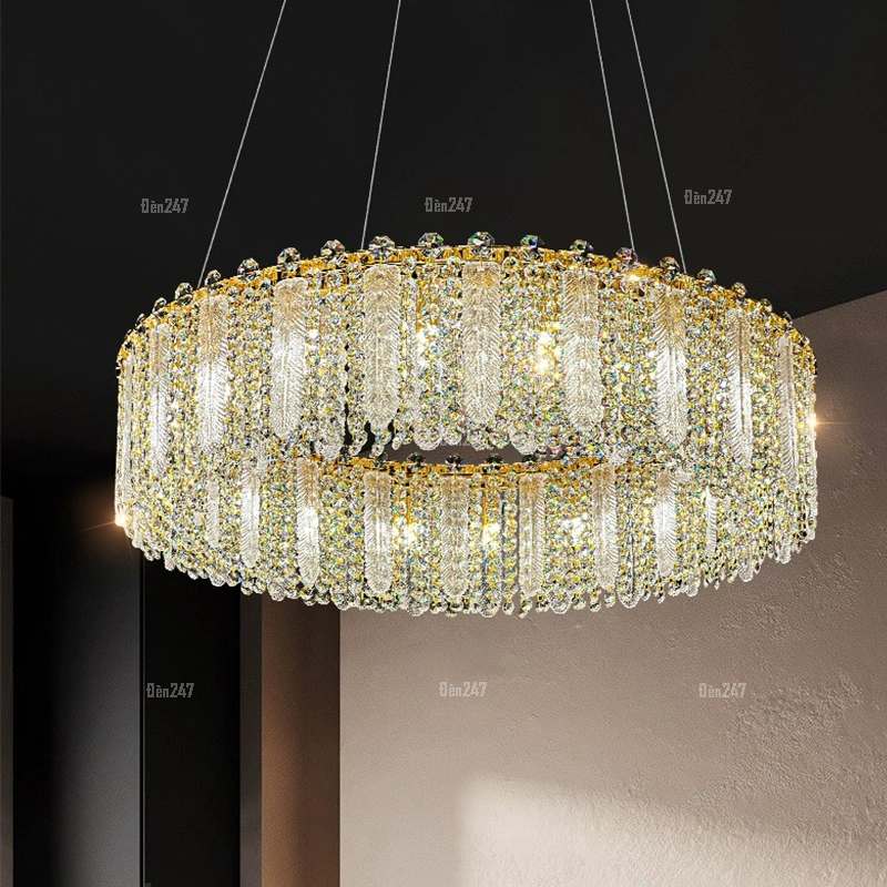 Đèn chùm pha lê lá TPL-23013/600WH