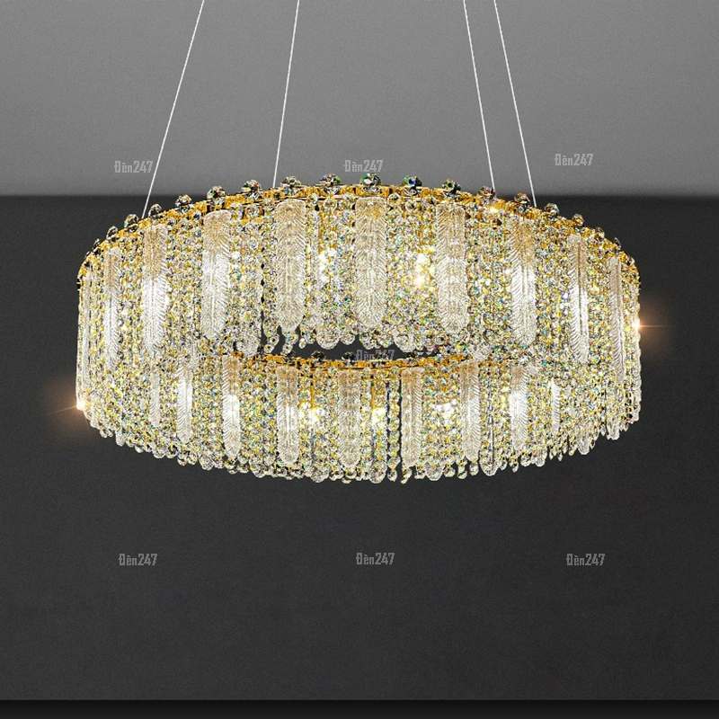 Đèn chùm pha lê lá TPL-23013/600WH