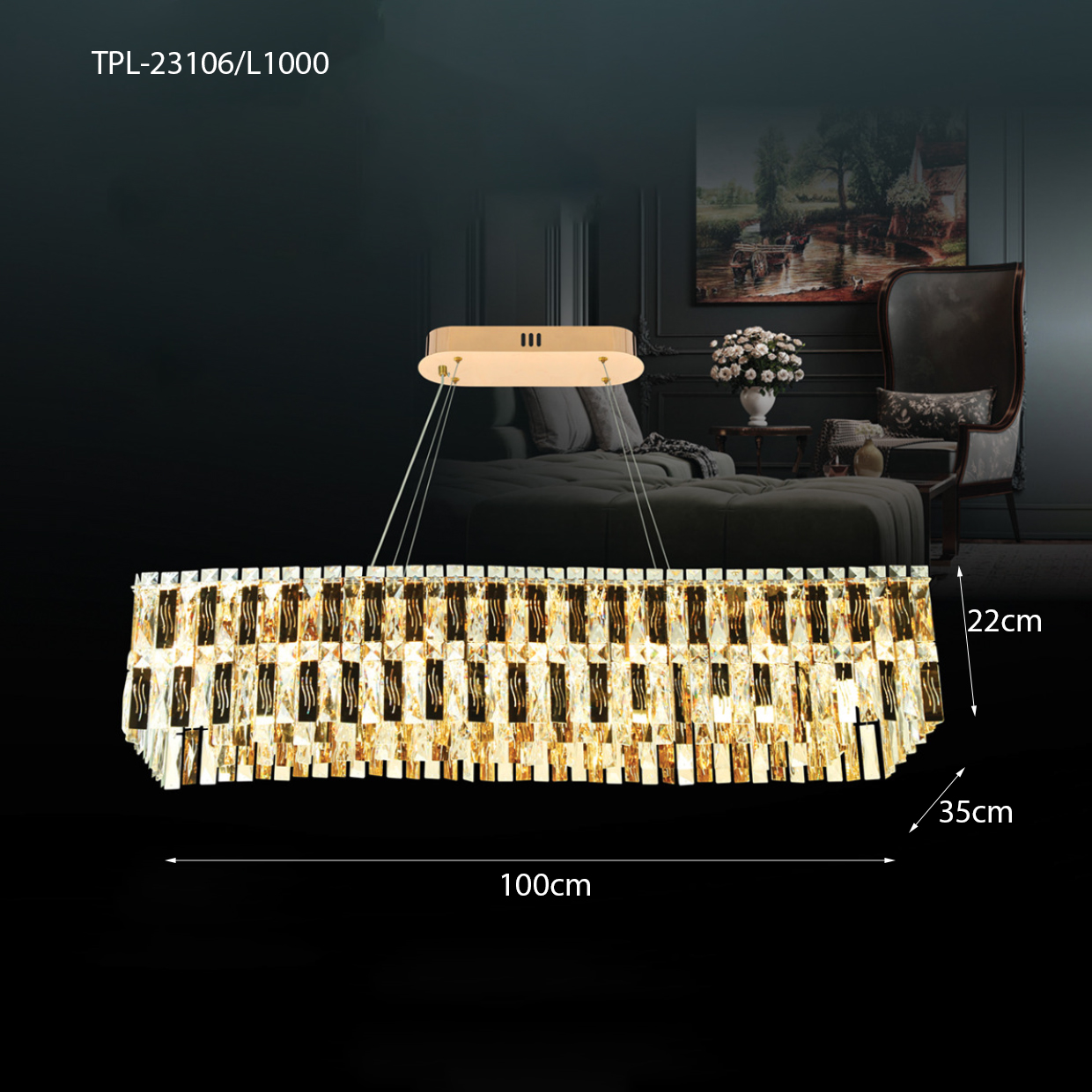 Đèn pha lê lượn sóng TPL-23016/L1000