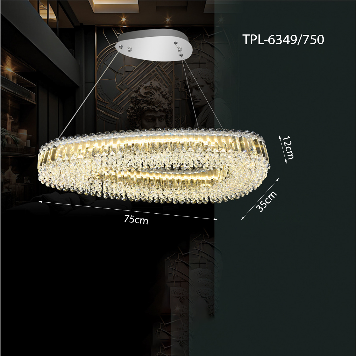 Đèn pha lê tam giác TPL-6349/750