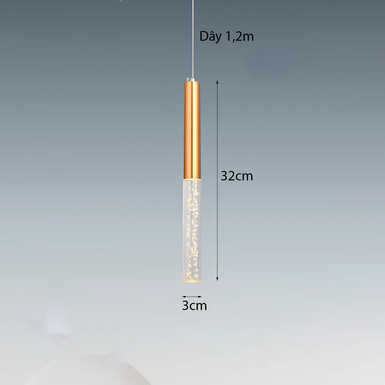 Đèn thả ống pha lê bọt khí TPL-5903/1GD