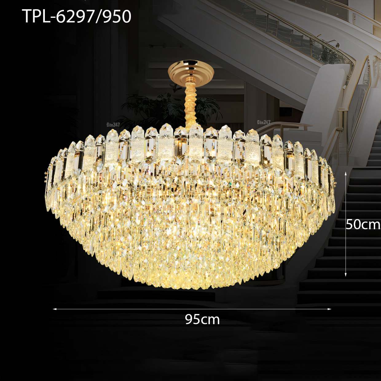 Đèn chùm pha lê cao cấp TPL-6297/950