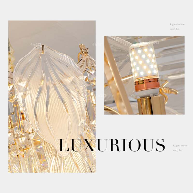 Đèn pha lê lá TPL-6298/600