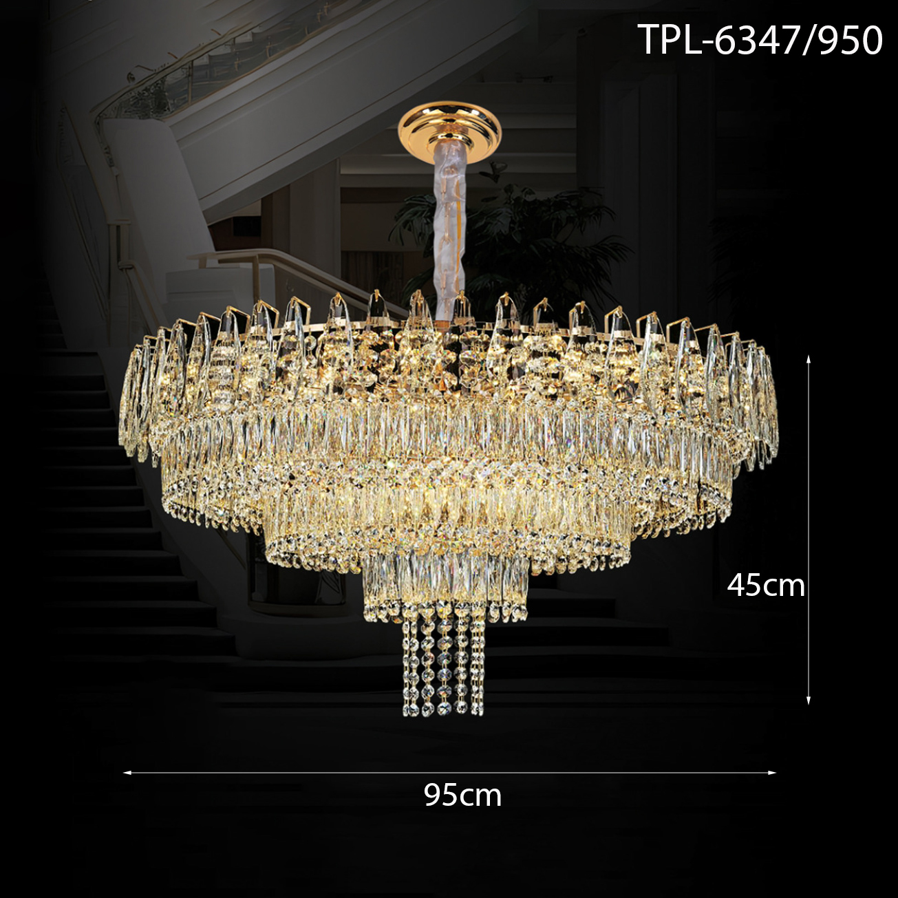 Đèn chùm thả pha lê TPL-6347/950