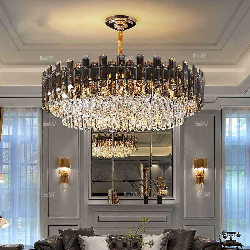 Đèn pha lê thanh lớn màu khói TPL-6922