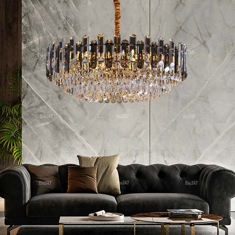 Đèn pha lê thanh lớn màu khói TPL-6922