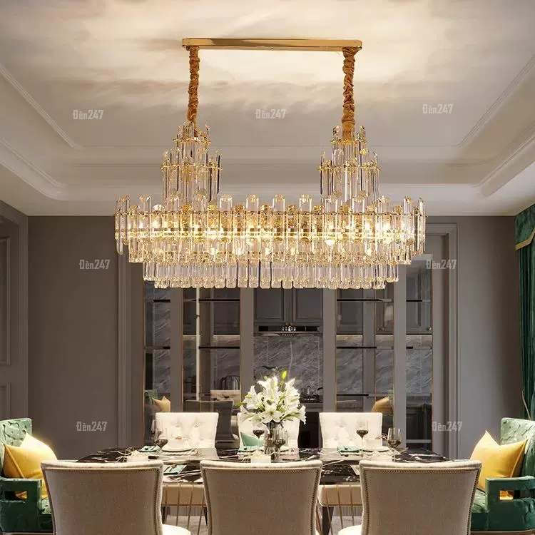 Đèn chùm pha lê trụ K9 màu trắng TPL-81021/L1000