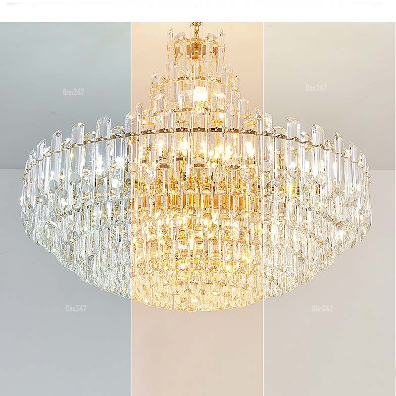 Đèn chùm pha lê trụ K9 màu trắng TPL-81021/600