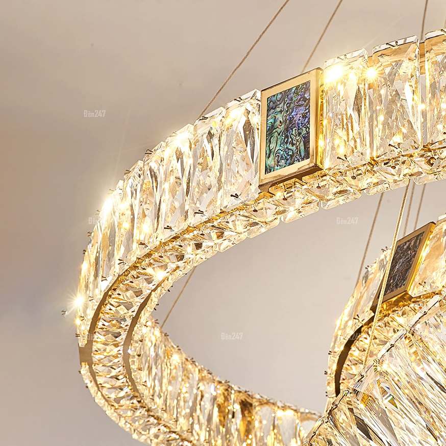 Đèn chùm pha lê thả 2 vòng TPL-81028/5+3