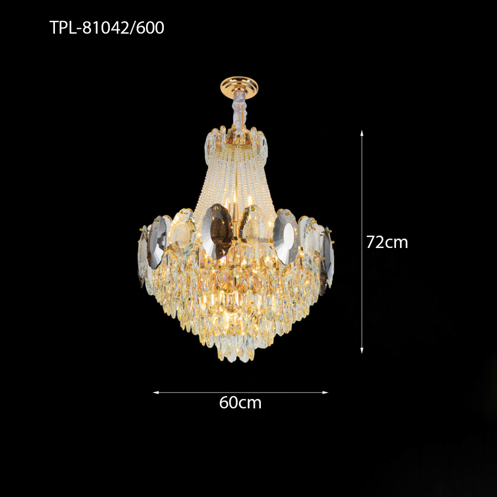 Đèn chùm pha lê khói TPL-81042/600