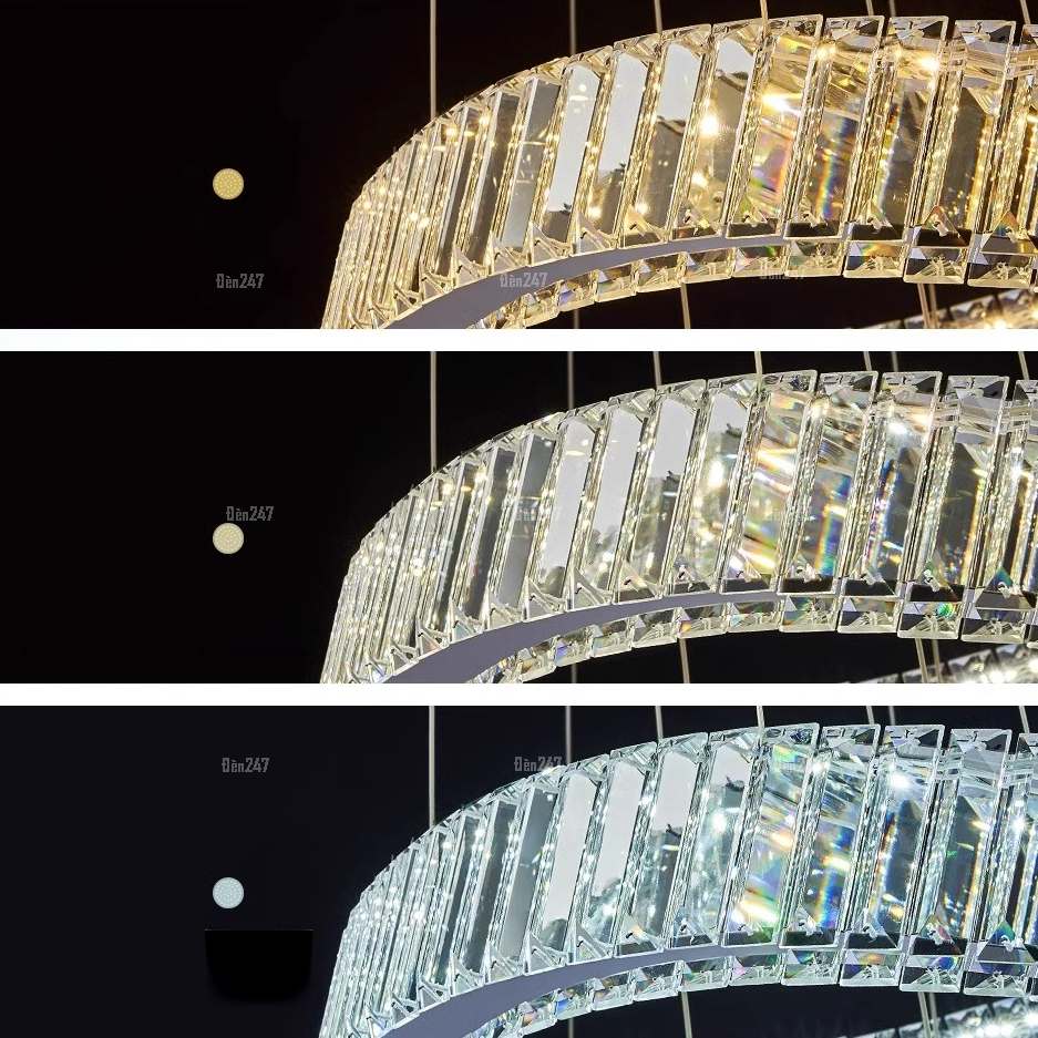 Đèn pha lê 7 vòng 3 màu TPL-8602