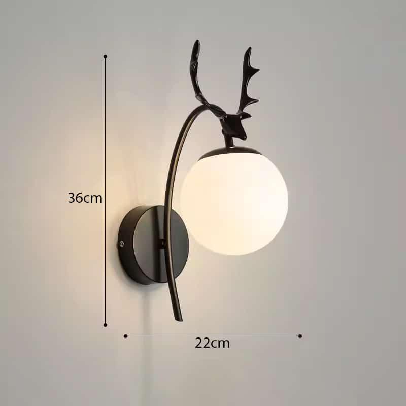 Đèn gắn tường phòng ngủ hình cầu đầu hươu VB-1749/1BK
