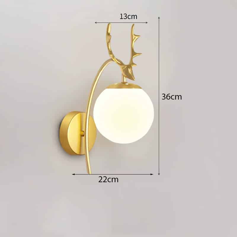 Đèn gắn tường phòng ngủ hình cầu đầu hươu VB-1749/1GD