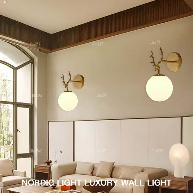 Đèn gắn tường hình cầu đầu hươu VB-1755/1GD