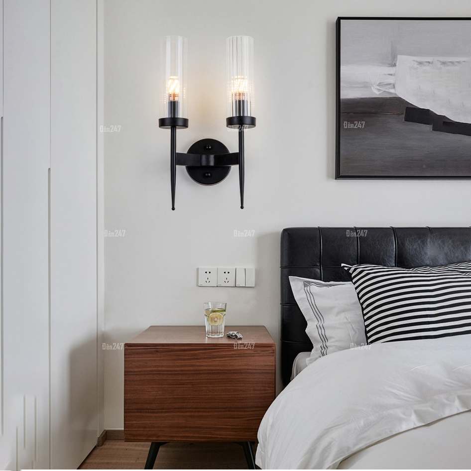 Đèn tường Bắc Âu 2 tay VB-1758/2BK