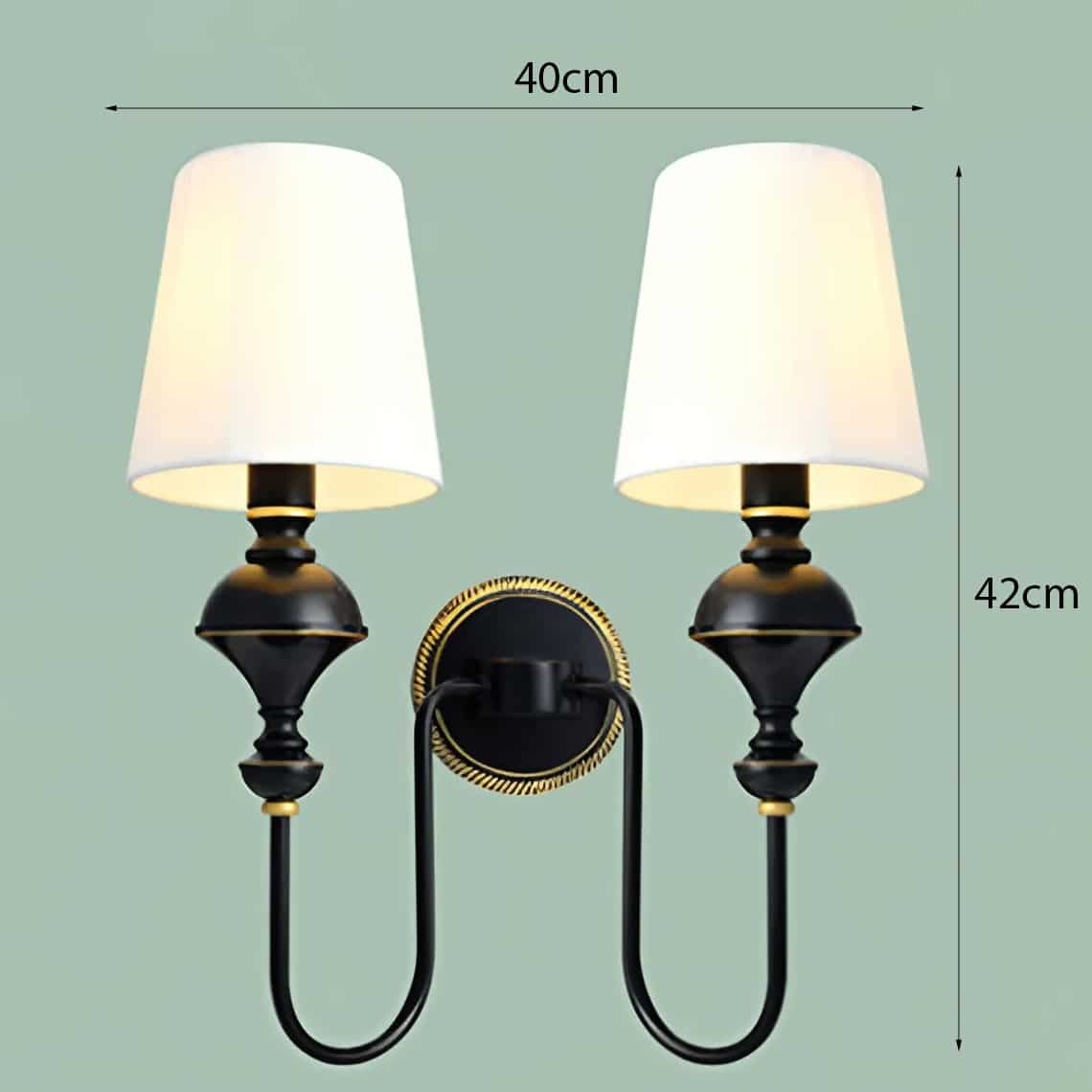 Đèn tường thân đen chóa trắng VB-1806/2