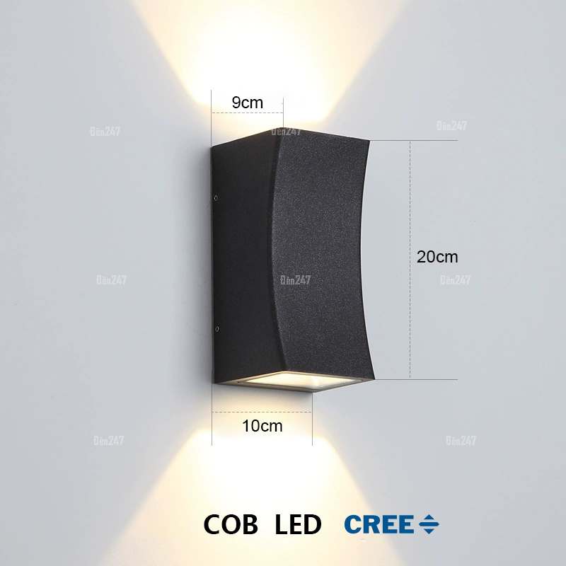 Đèn tường trụ vuông 2 đầu cong VL-055