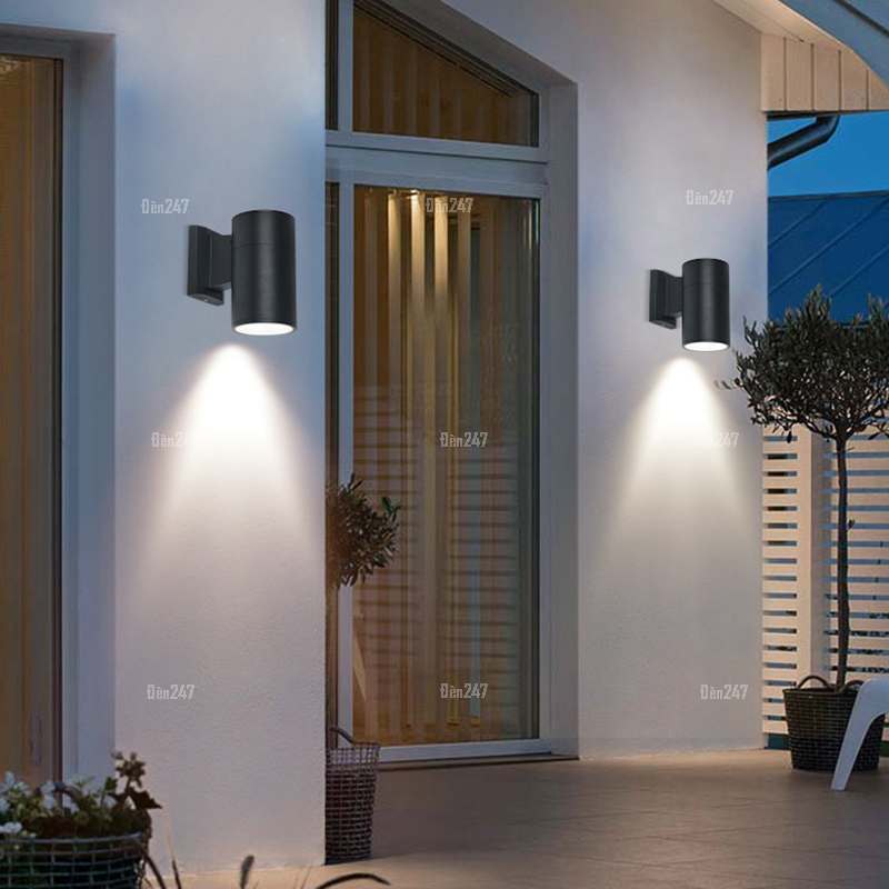 Đèn hắt tường trụ tròn đen cỡ nhỏ VL-240/1