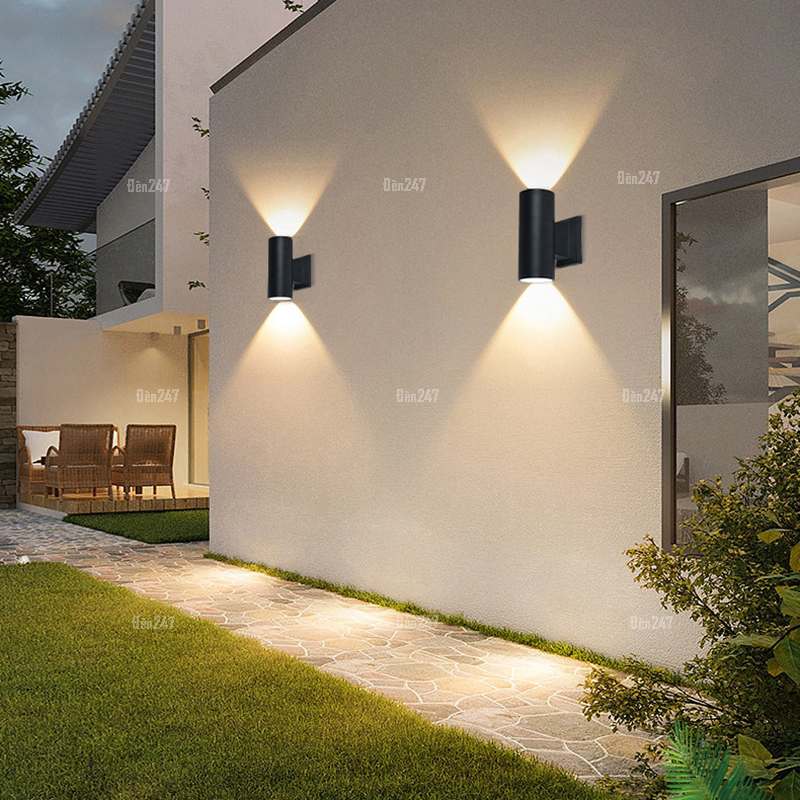 Đèn hắt tường trụ tròn đen cỡ nhỏ VL-240/2