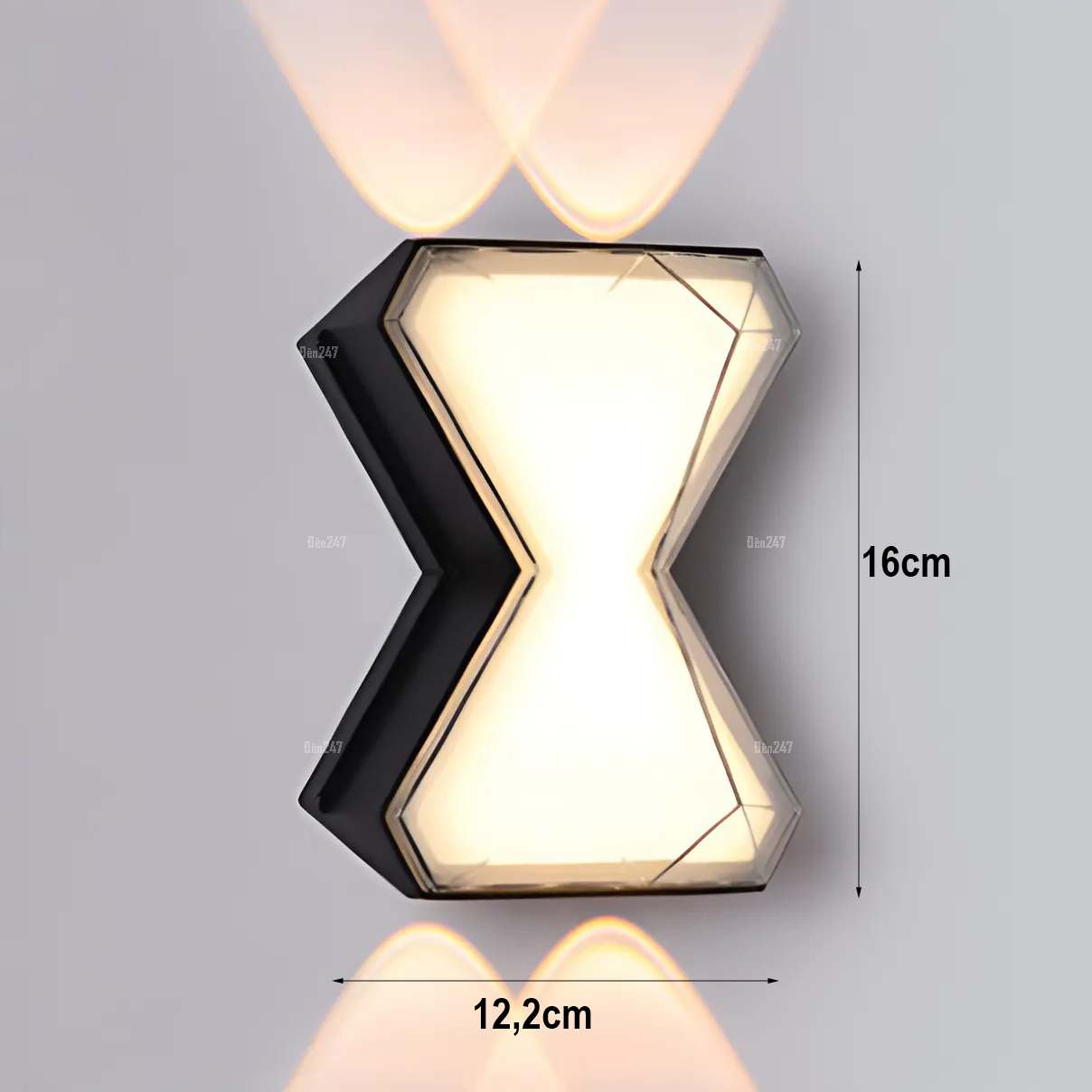 Đèn đồng hồ cát 4 tia hắt tường cỡ nhỏ VL-262/M