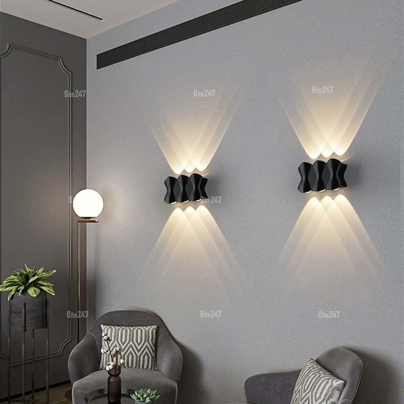 Đèn hắt tường màu đen 6 tia VL-2832/6BK