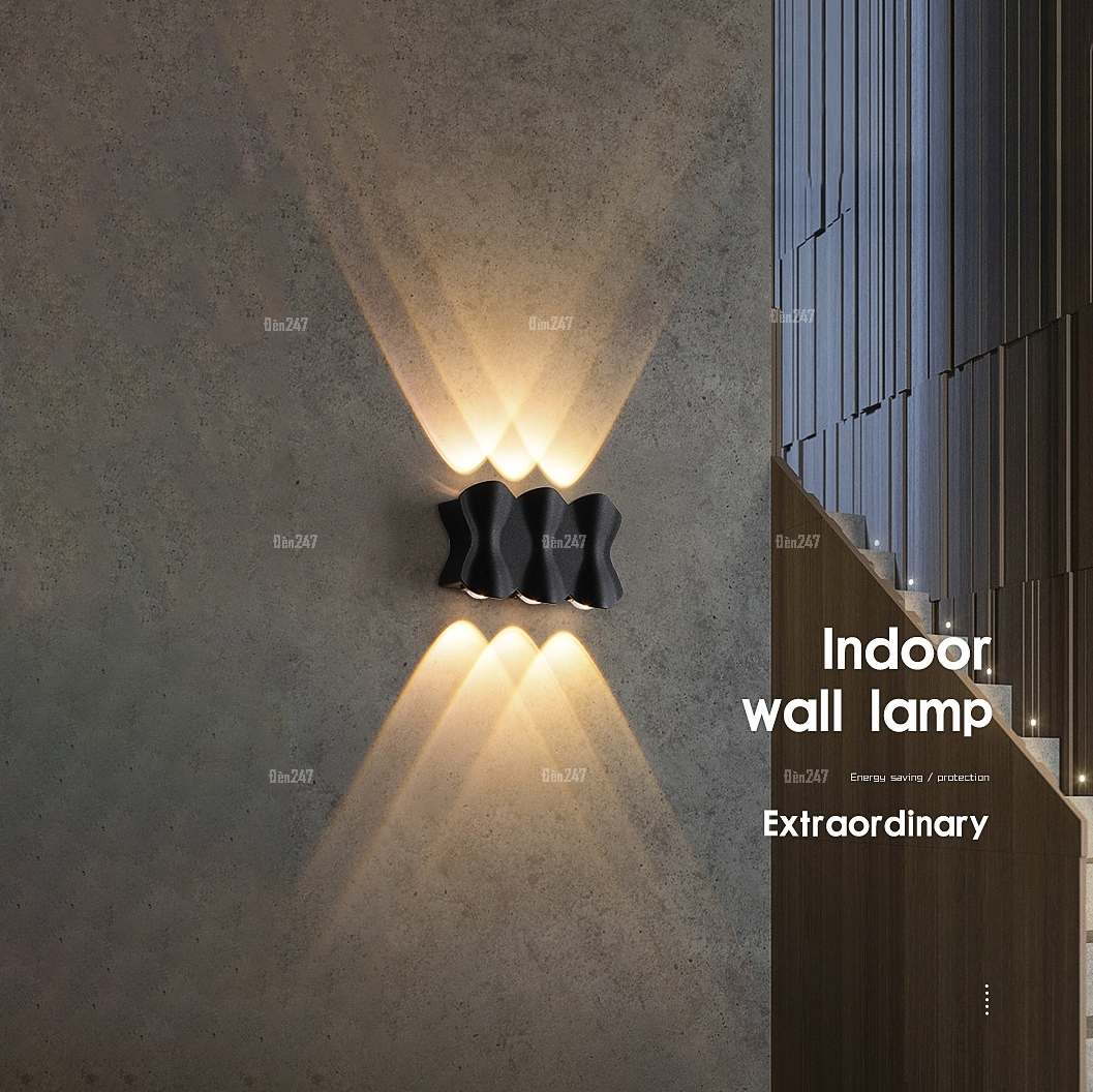 Đèn hắt tường màu đen 6 tia VL-2832/6BK