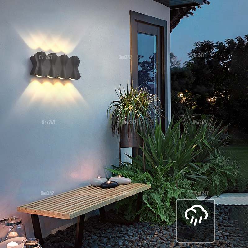 Đèn hắt tường màu đen 8 tia VL-2832/8BK