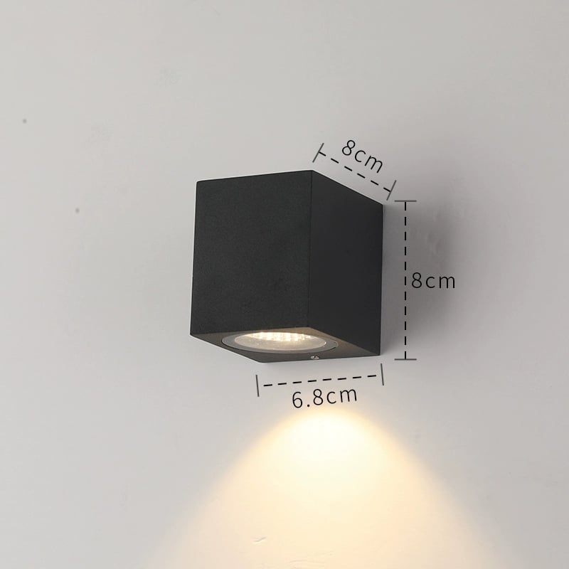 Đèn gắn tường trụ vuông đen VL-8003/1-BK