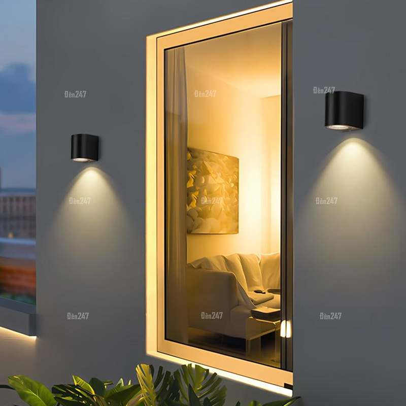 Đèn gắn tường trụ tròn đen 1 đầu sáng VL-8004/1-BK