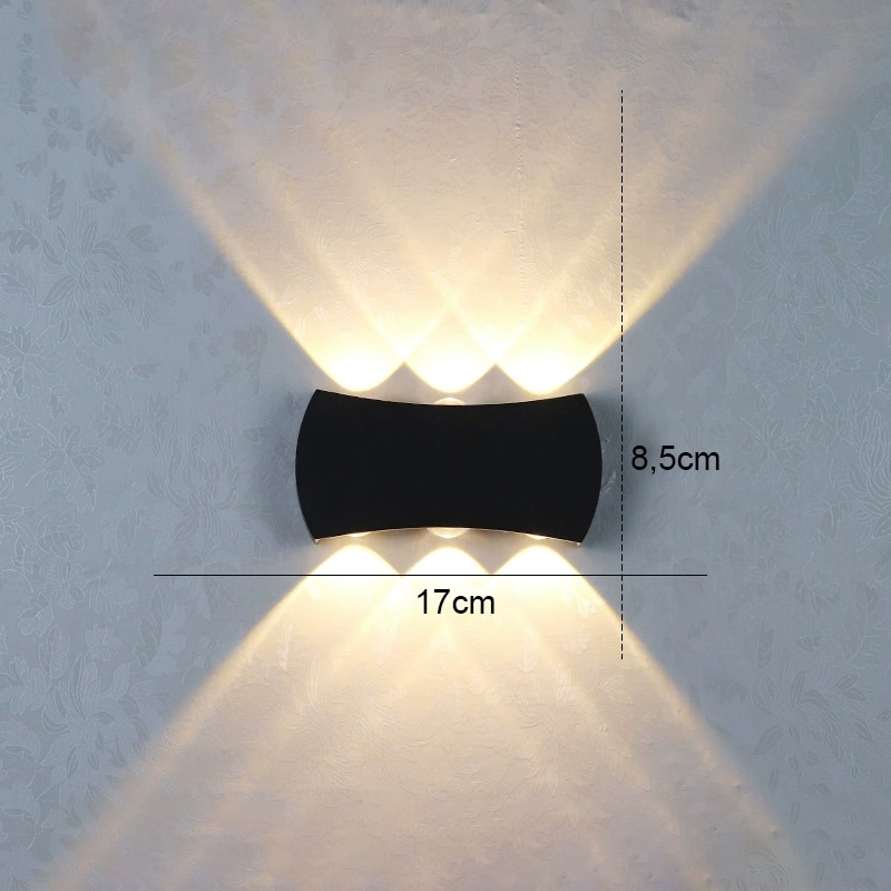 Đèn led màu đen 6 tia sáng hắt tường VL-8089/6-BK