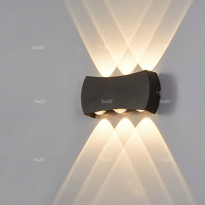 Đèn led màu đen 6 tia sáng hắt tường VL-8089/6-BK