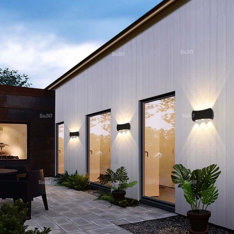 Đèn led màu đen 6 tia sáng hắt tường VL-8089/6-BK