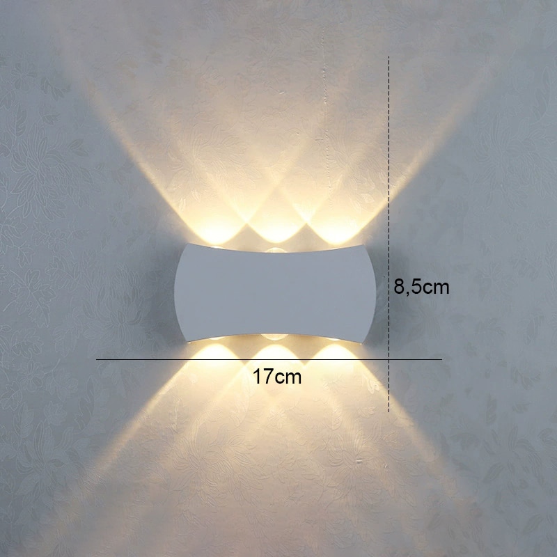 Đèn led màu trắng 6 tia sáng hắt tường VL-8089/6-WH