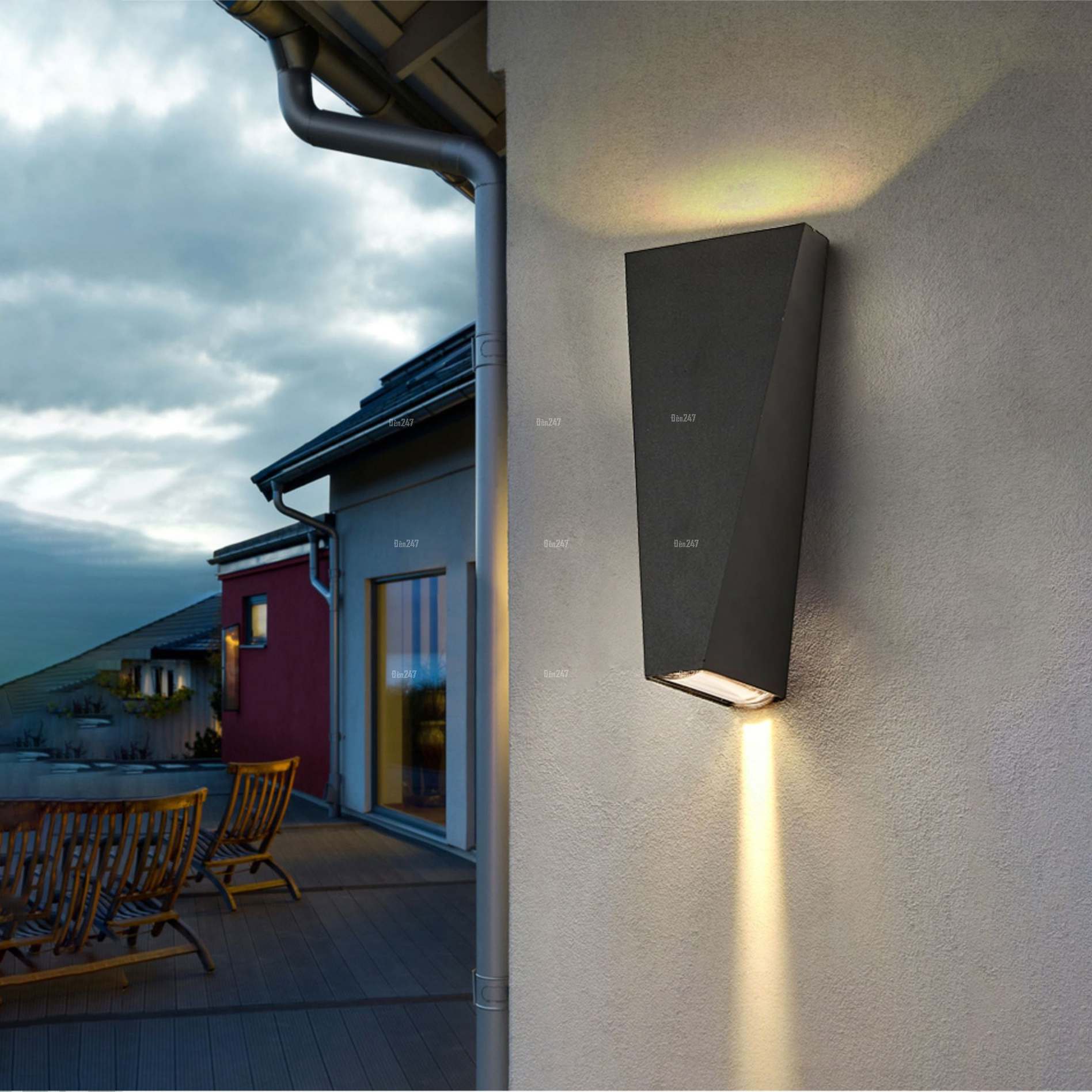 Đèn tường màu đen 2 đầu hắt sáng VL-8129/BK