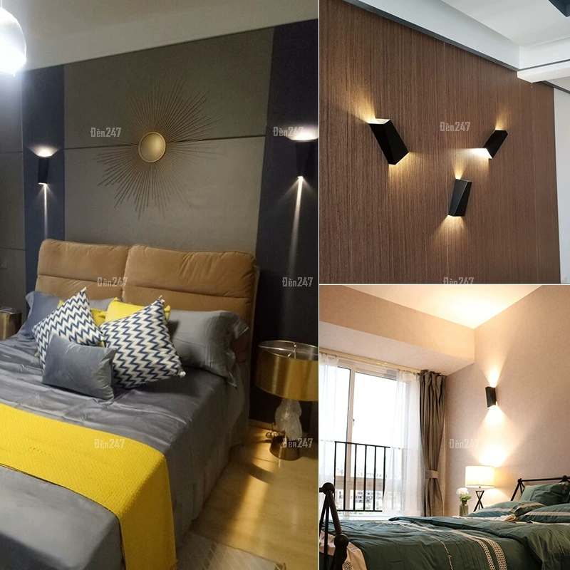 Đèn tường màu đen 2 đầu hắt sáng VL-8129/BK