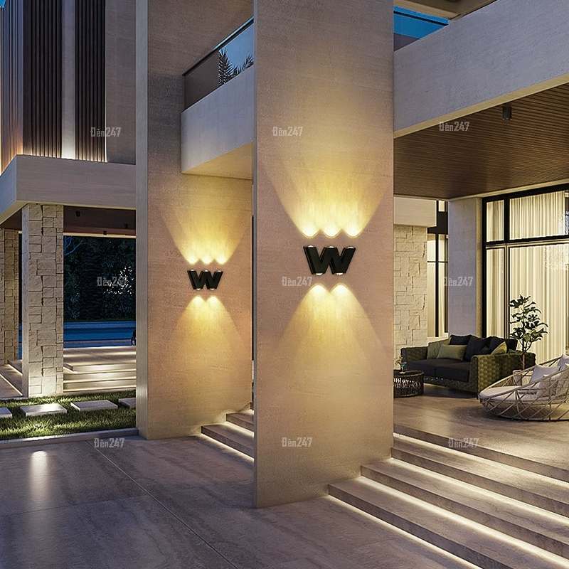 Đèn 5 tia chữ W hắt tường VL-8805/BK