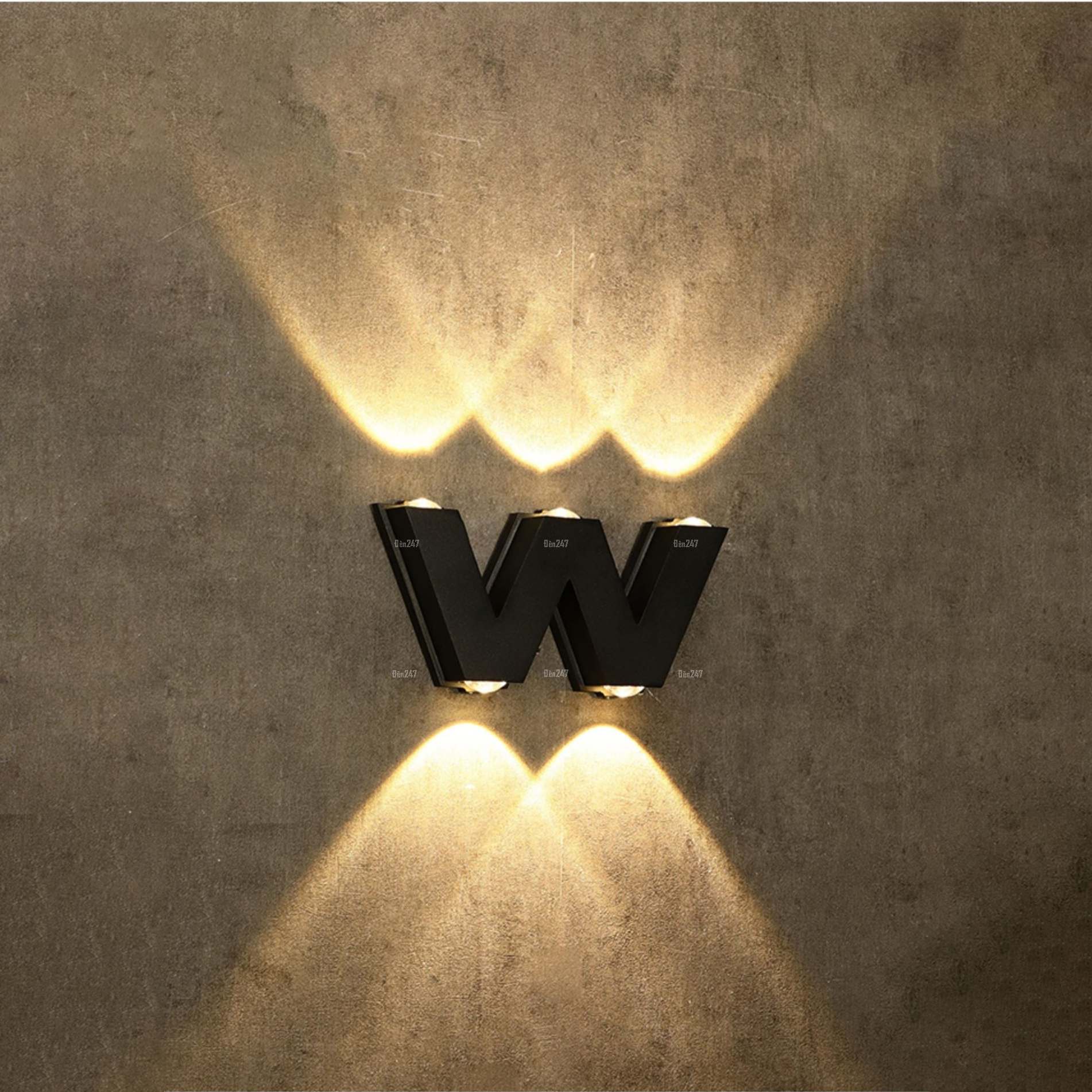 Đèn 5 tia chữ W hắt tường VL-8805/BK