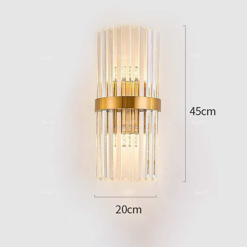 Đèn pha lê bán nguyệt ốp tường VPL-2504