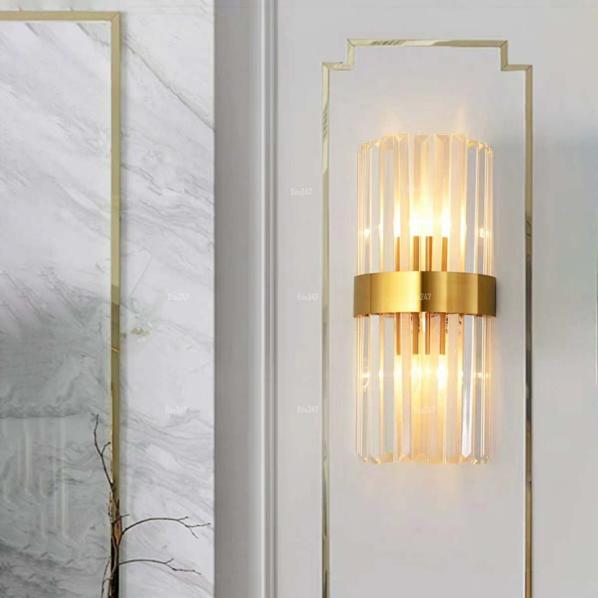 Đèn pha lê bán nguyệt ốp tường VPL-2504